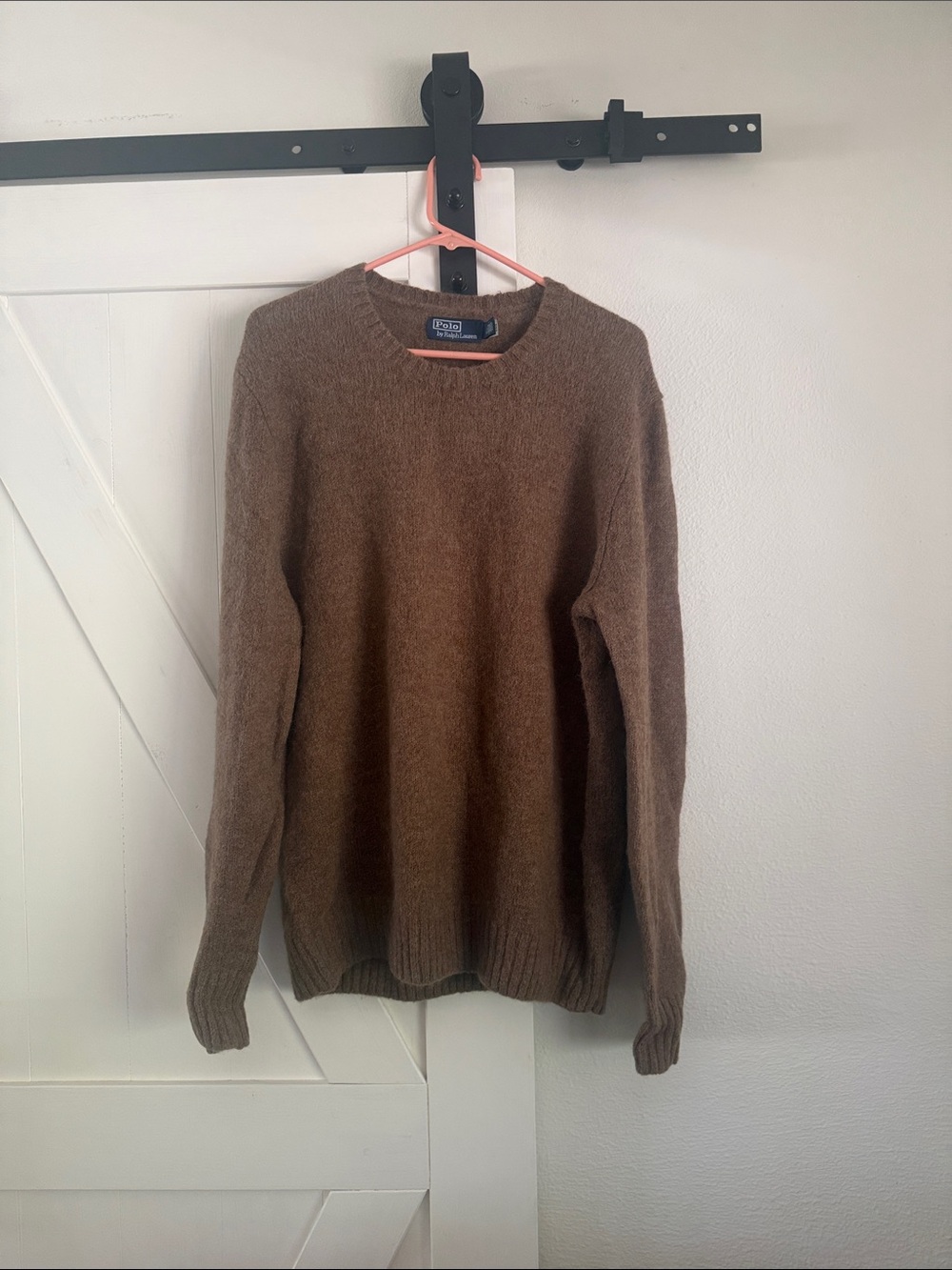 Polo Ralph Lauren Alpaka Wool Men’s Brown Sweater with Suede Elbow Patches Large